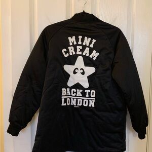 Mini Cream Reversible Polyester Bomber Jacket